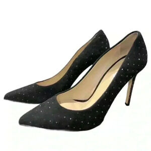 Maceoo Black Velvet Rhinestone Suola In Italy Four Inch Heels Women’s Size 40